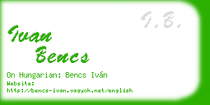 ivan bencs business card