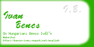 ivan bencs business card